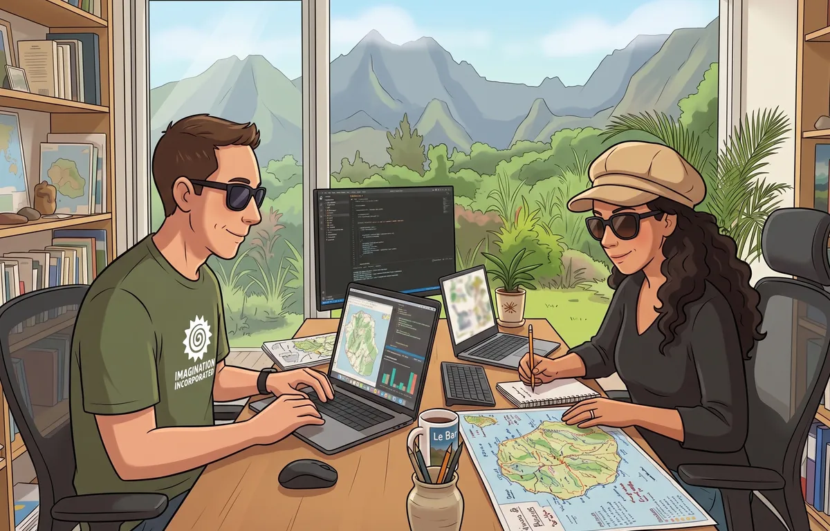 Les fondateurs de Jeu de Piste Réunion — un couple passionné par l'île